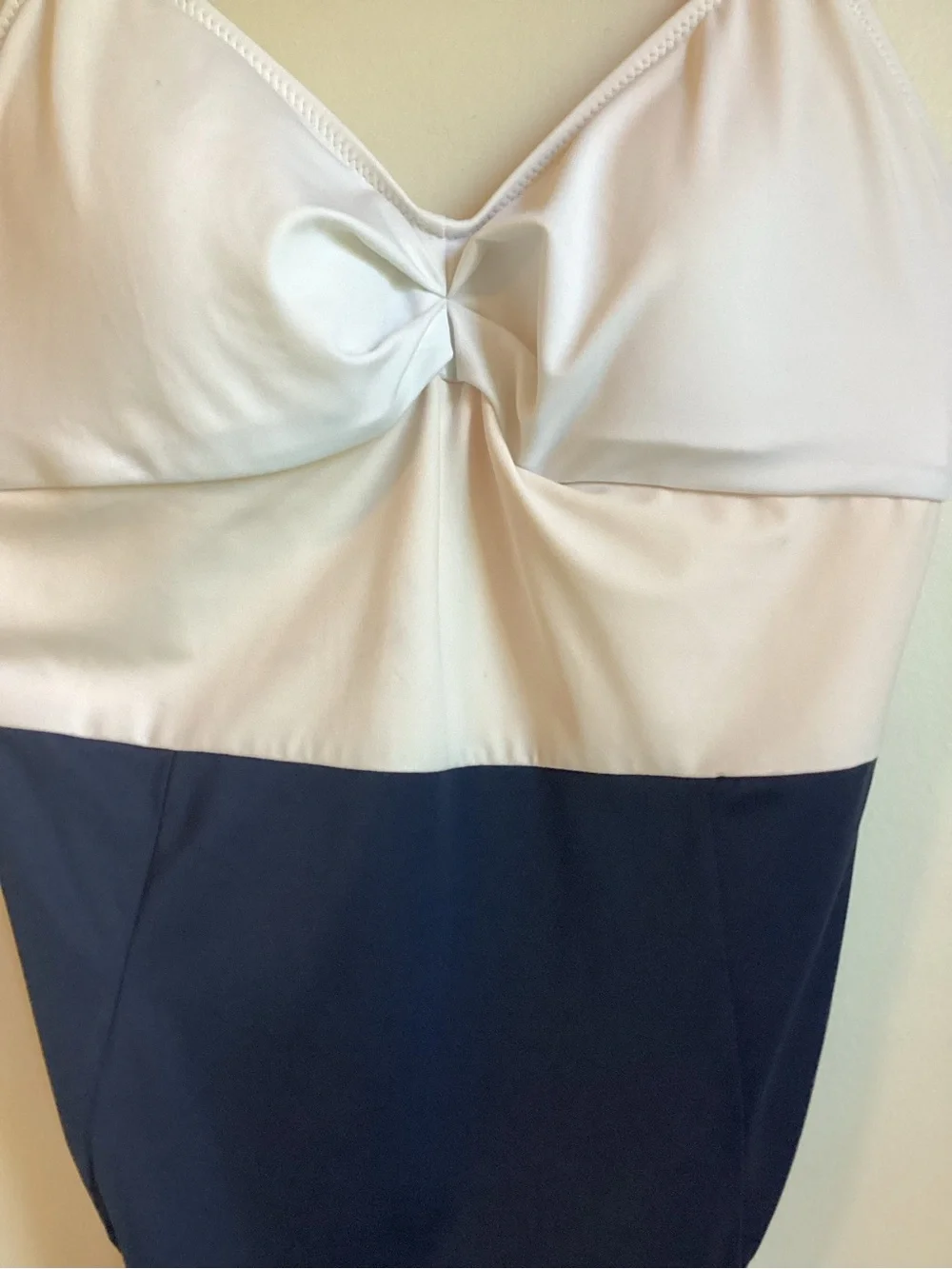 Lively Colorblock One Piece Swimsuit Size Small White Pink Navy Modest Vacation